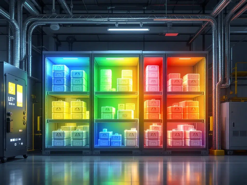 What temperature limits apply to lithium battery storage?