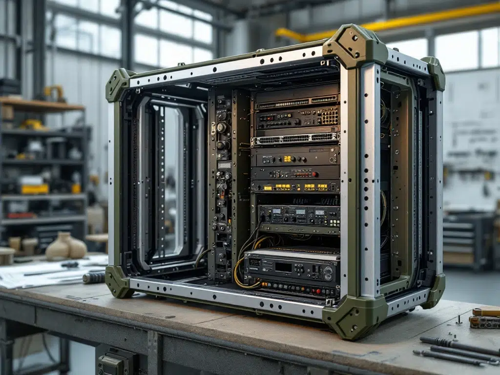 How do you design custom racks for military communication systems?